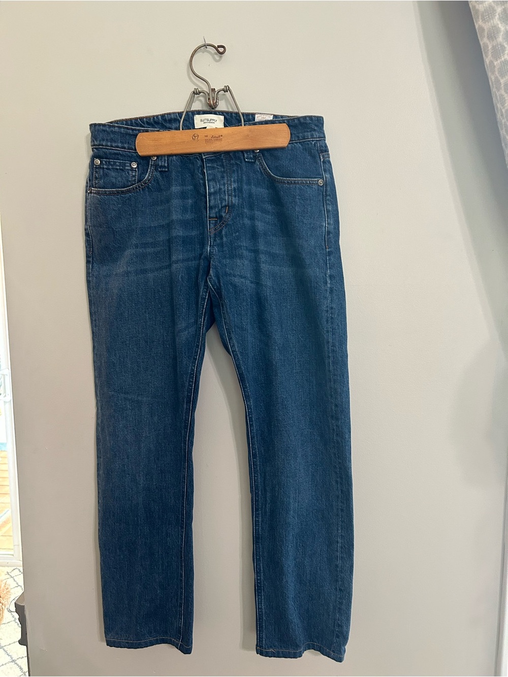 Suitsupply Men's Straight Jeans in Dark Blue Denim